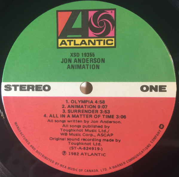 Jon Anderson - Animation | Atlantic (XSD 19355) - 3 Jon Anderson - Animation | Atlantic (XSD 19355) - 3