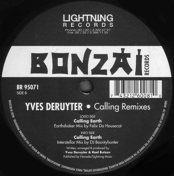 Yves Deruyter - Calling Remixes | Bonzai Records (BR 95071) Yves Deruyter - Calling Remixes | Bonzai Records (BR 95071)