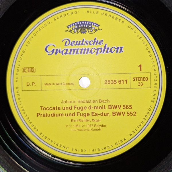 Johann Sebastian Bach , Karl Richter - Toccata Und Fuge - Festliche Orgelklänge | Deutsche Grammophon (2535 611) - 4