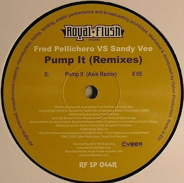 Fred Pellichero vs. Sandy Vee - Pump It (Remixes) | Royal Flush Records (RFSP044R)