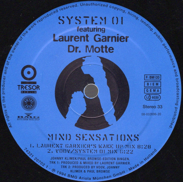 System 01 Featuring Laurent Garnier , Dr. Motte - Mind Sensations | Tresor (Tresor 16) - main