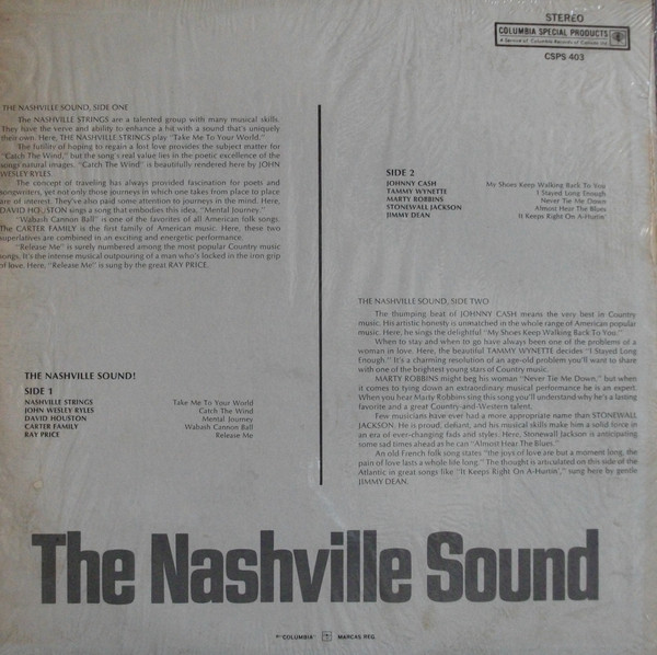 Various - The Nashville Sound | Columbia Special Products (CSPS 403)