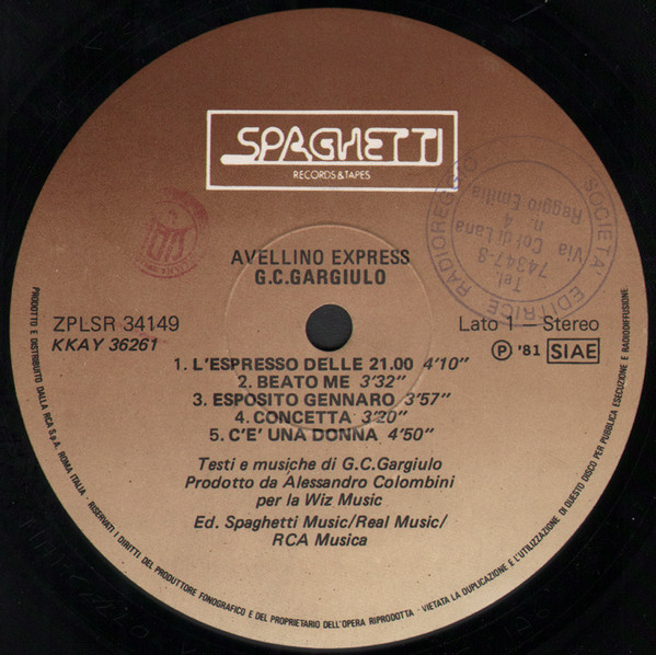 Gerardo Gargiulo - Avellino Express | Spaghetti Records (ZPLSR 34149) - 4