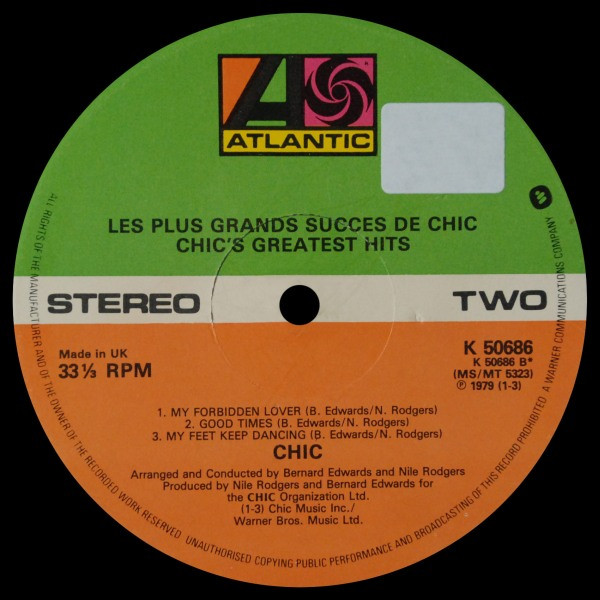 Chic - Les Plus Grands Succes De Chic (Chic's Greatest Hits) | Atlantic (K 50686) - 4