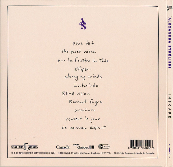 Alexandra Stréliski - Inscape [CD] | Secret City Records (SCR080CD) - 2