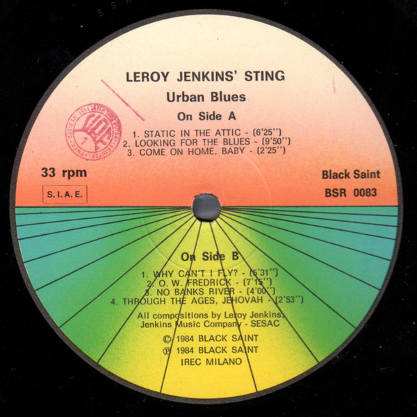 Leroy Jenkins' Sting - Urban Blues | Black Saint (BSR 0083) - 4