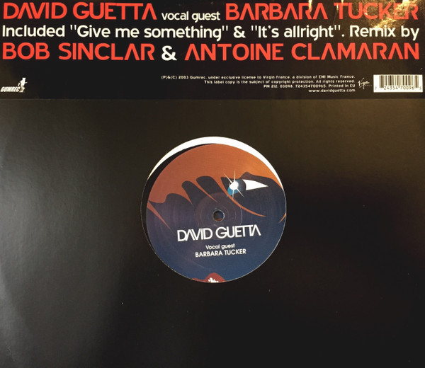 David Guetta Vocal Guest Barbara Tucker - Give Me Something | Gum Prod/Gum Records (724354700965)