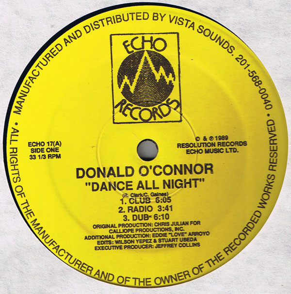 Donald O - Dance All Night | Echo Records (ECHO 17)