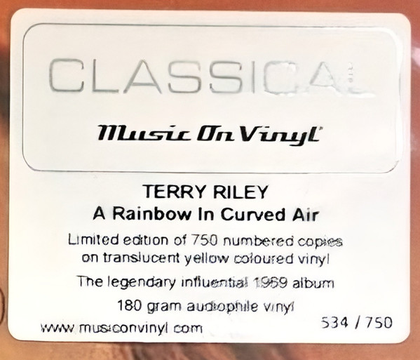 Terry Riley - A Rainbow In Curved Air | Music On Vinyl (MOVCL046) - 4