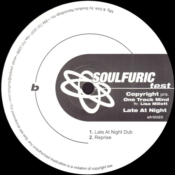 Copyright Presents One Track Minds Featuring Lisa Millett - Late At Night | Soulfuric Recordings (SFR-0020)