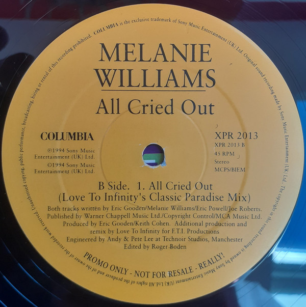 Melanie Williams - All Cried Out | Columbia (XPR 2013) - 2