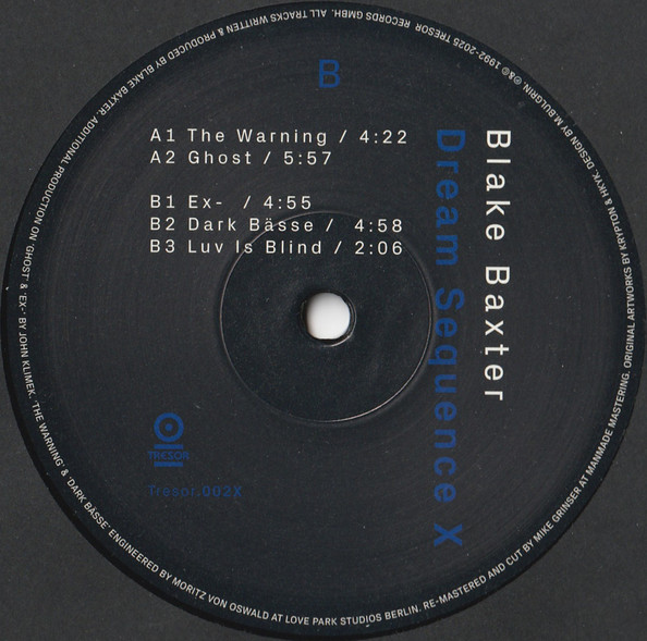 Blake Baxter - Dream Sequence X | Tresor (Tresor.002X) Blake Baxter - Dream Sequence X | Tresor (Tresor.002X)