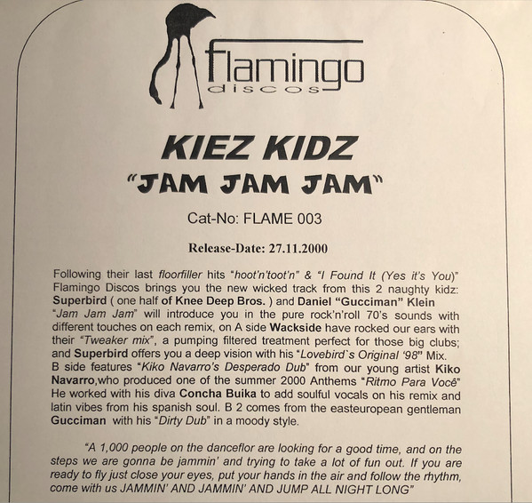 Kiez Kidz - Jam Jam Jam | Not On Label (FLAME 003) - main