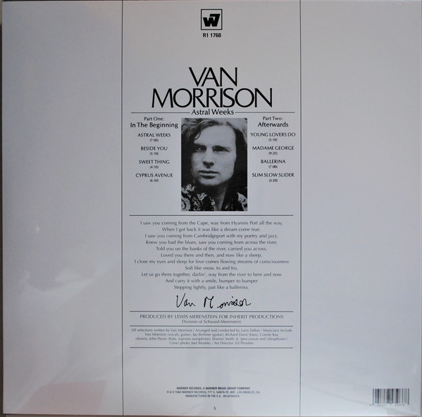 Van Morrison - Astral Weeks LP | Warner Records (081227950378) - 2