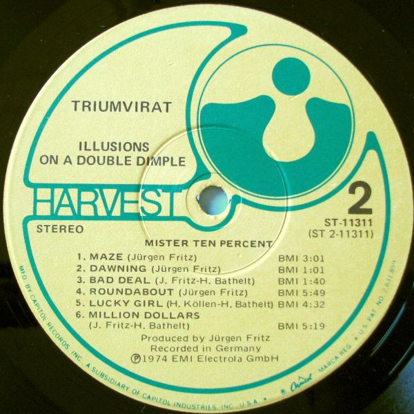 Triumvirat - Illusions On A Double Dimple | Harvest (ST-11311) - 4