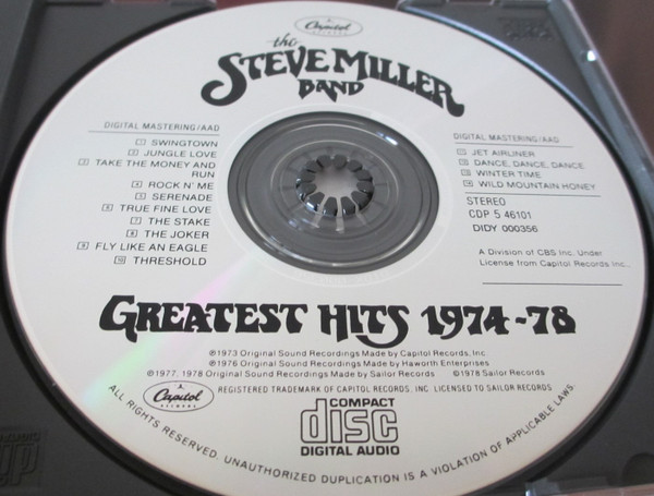 Steve Miller Band - Greatest Hits 1974-78 | Capitol Records (CDP-546101) - 3