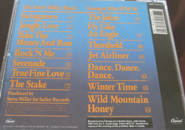 Steve Miller Band - Greatest Hits 1974-78 | Capitol Records (CDP-546101) - 4