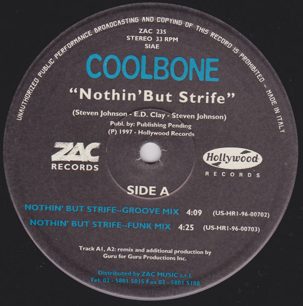 Coolbone - Nothin' But Strife | ZAC Records (ZAC 235)
