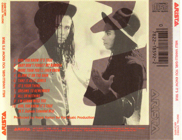Milli Vanilli - Girl You Know It's True | Arista (ARCD-8592) - 2