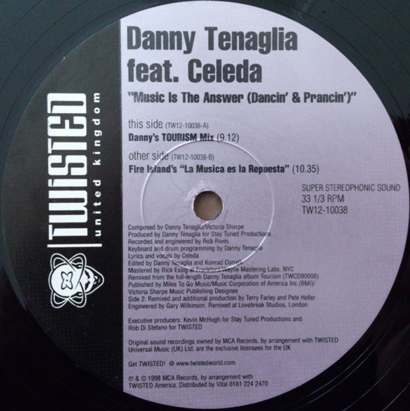 Danny Tenaglia Feat. Celeda - Music Is The Answer (Dancin' And Prancin') | Twisted United Kingdom (TW12-10038) - 3