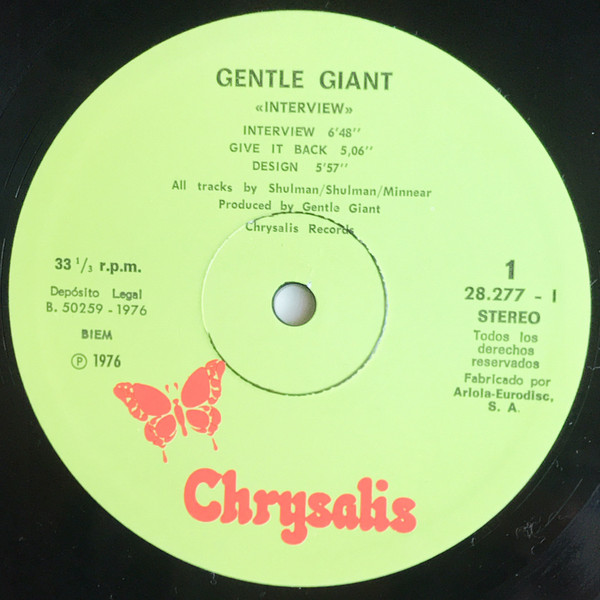 Gentle Giant - Interview | Chrysalis (28277-I) - 3