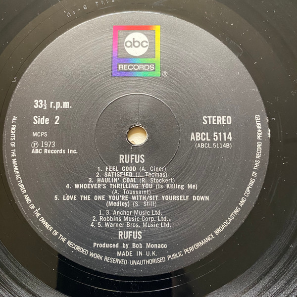 Rufus - Rufus | ABC Records (ABCL 5114) - 4 Rufus - Rufus | ABC Records (ABCL 5114) - 4