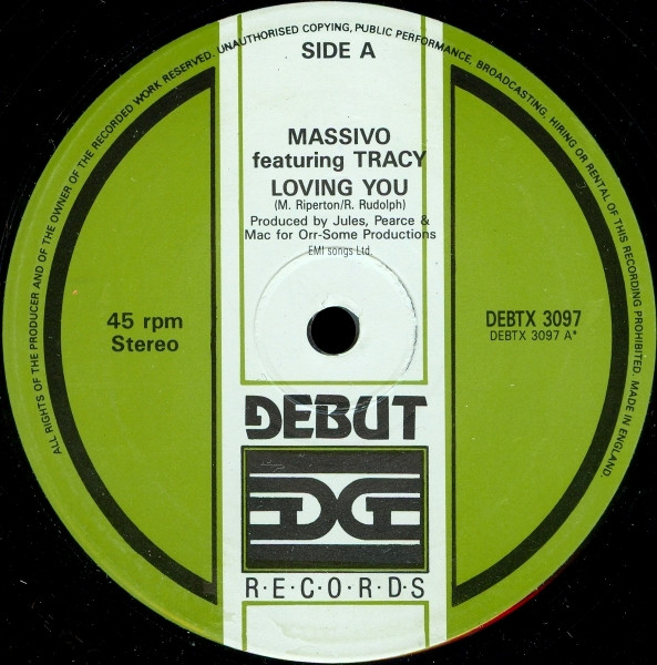 Massivo Featuring Tracy Ackerman - Loving You | Debut Edge Records (DEBTX 3097) - 3
