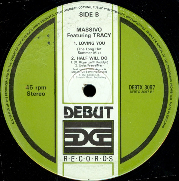 Massivo Featuring Tracy Ackerman - Loving You | Debut Edge Records (DEBTX 3097) - 4