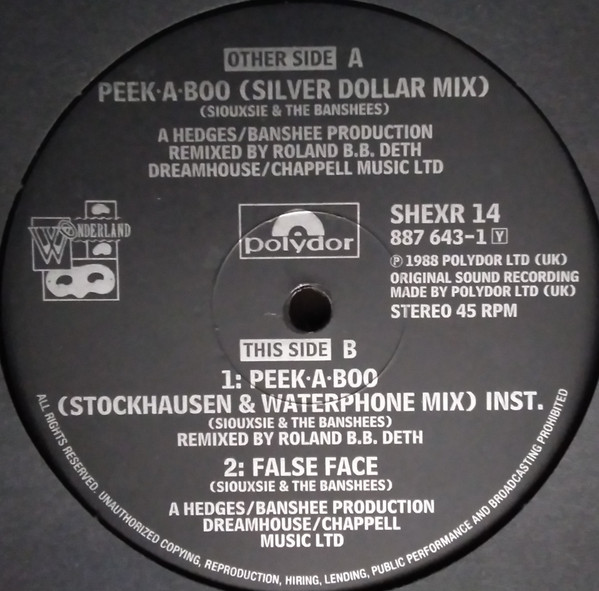 Siouxsie & The Banshees - Peek-A-Boo (Silver Dollar Mix) | Wonderland (SHEXR 14) - 4