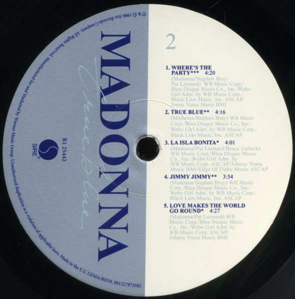 Madonna - True Blue | Sire (R1 25442) - 4