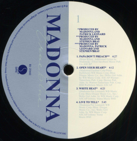 Madonna - True Blue | Sire (R1 25442) - 3