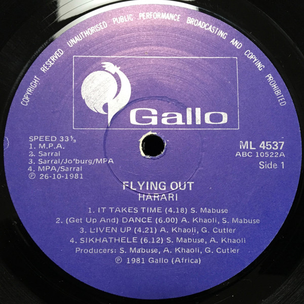 Harari - Flying Out | Gallo (ML 4537) - 3