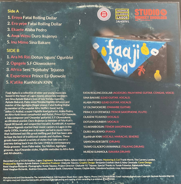 Faaji Agba - Eroya | The Jazz Hole (Nig) Ltd (JAH001VL) - 2