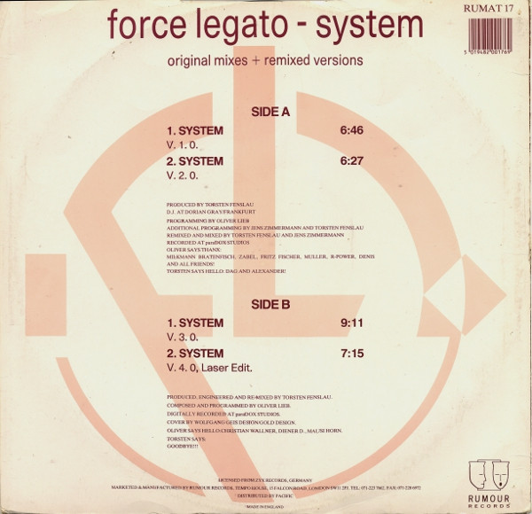 Force Legato - System | Rumour Records (RUMAT 17) - 2 Force Legato - System | Rumour Records (RUMAT 17) - 2