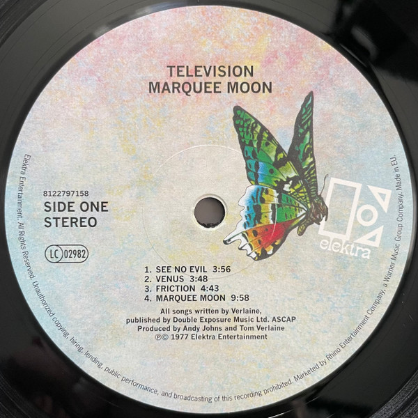 Television - Marquee Moon | Elektra (R1 1098) - 3