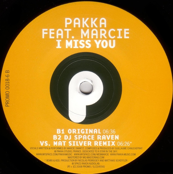 Pakka Feat. Marcie - I Miss You | Promo (PROMO 0018-6) - 2