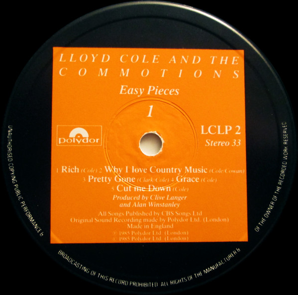 Lloyd Cole & The Commotions - Easy Pieces | Polydor (LCLP 2) - 3