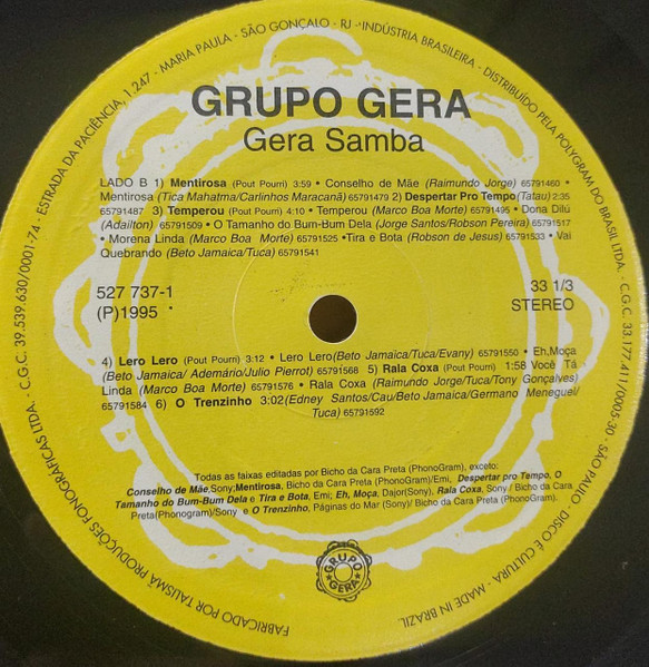 Grupo Gera - Gera Samba | Not On Label (Grupo Gera Self-released) (527 737-1) - 4