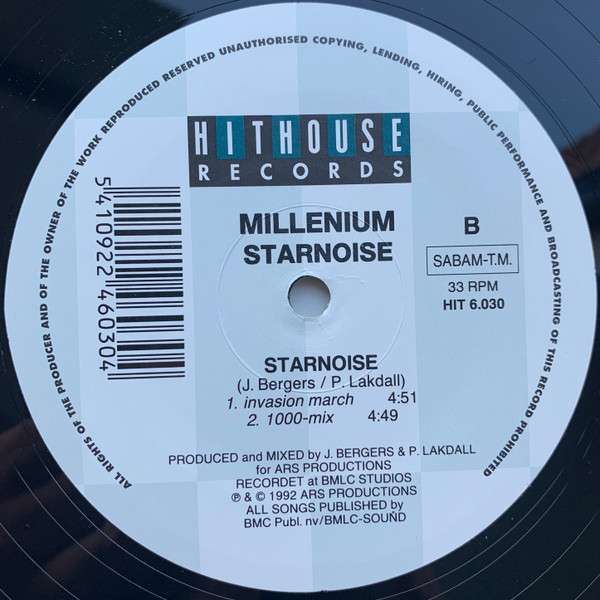 Millenium - Starnoise | Hithouse Records (HIT 6.030) - 4 Millenium - Starnoise | Hithouse Records (HIT 6.030) - 4