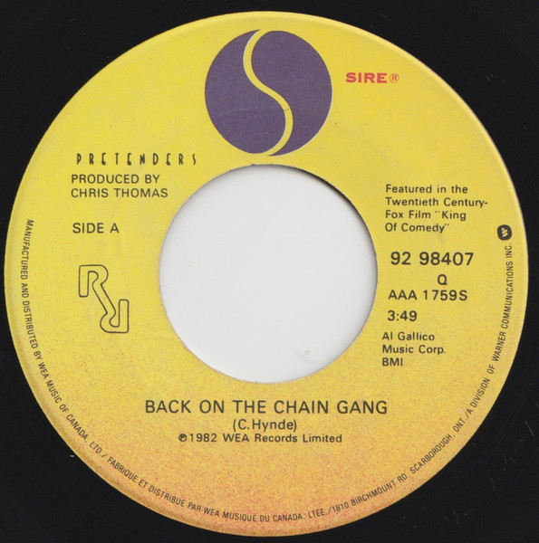 The Pretenders - Back On The Chain Gang | Sire (92 98407) - 3