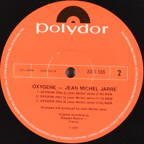 Jean-Michel Jarre - Oxygène | Polydor (2310 555) - 4 Jean-Michel Jarre - Oxygène | Polydor (2310 555) - 4
