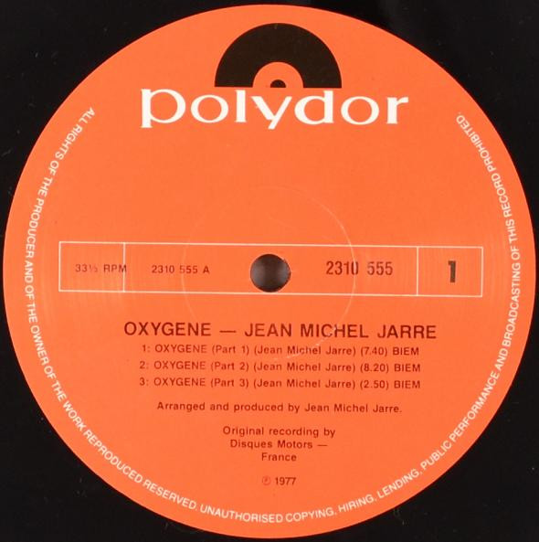 Jean-Michel Jarre - Oxygène | Polydor (2310 555) - 3 Jean-Michel Jarre - Oxygène | Polydor (2310 555) - 3