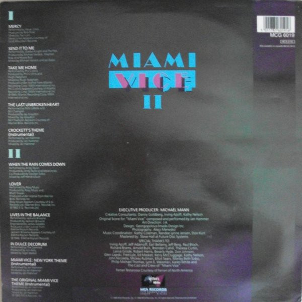 Various - Miami Vice II (New Music From The Television Series, "Miami Vice") | MCA Records (MCG 6019)