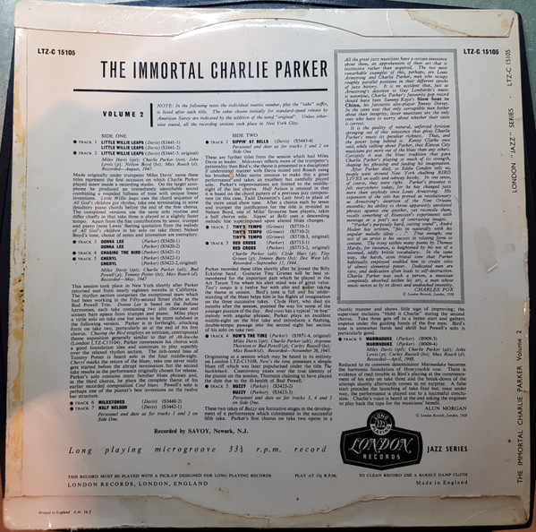 Charlie Parker - The Immortal Charlie Parker - Vol. 2 | London Records (LTZ-C 15105) - 2