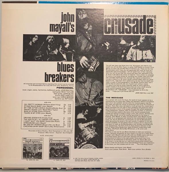 John Mayall & The Bluesbreakers - Crusade | London Records (PS 529) - 2