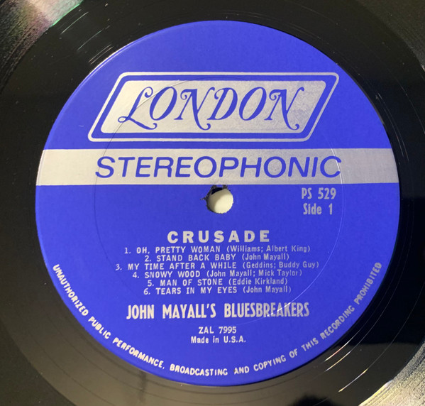 John Mayall & The Bluesbreakers - Crusade | London Records (PS 529) - 3
