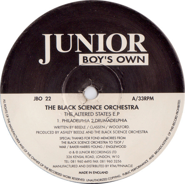 The Black Science Orchestra - The Altered States E.P | Junior Boy's Own (JBO 22) - main