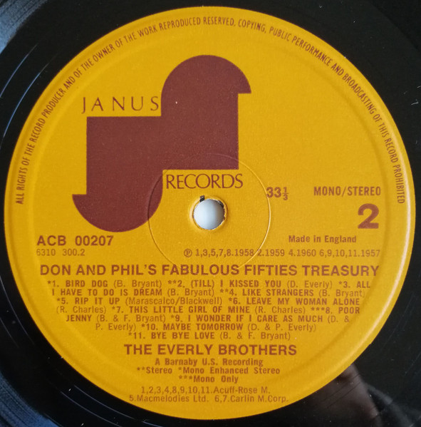 Everly Brothers - Don & Phil's Fabulous Fifties Treasury | Janus Records (ACB00207) - 4 Everly Brothers - Don & Phil's Fabulous Fifties Treasury | Janus Records (ACB00207) - 4
