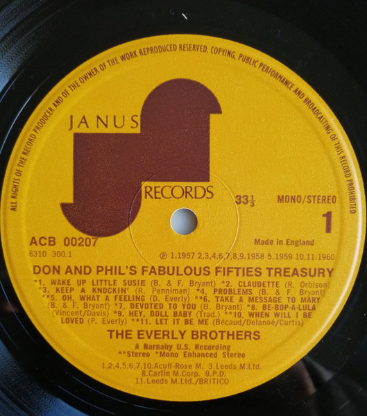 Everly Brothers - Don & Phil's Fabulous Fifties Treasury | Janus Records (ACB00207) - 3 Everly Brothers - Don & Phil's Fabulous Fifties Treasury | Janus Records (ACB00207) - 3
