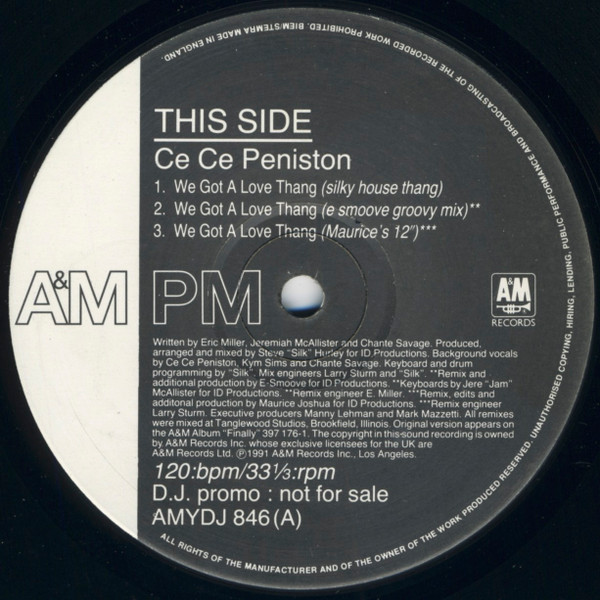Ce Ce Peniston - We Got A Love Thang | A&M Records (AMYDJ 846) - main